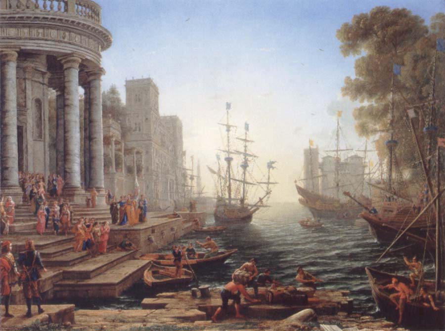 Seaport with the embarkation of Saint Ursula